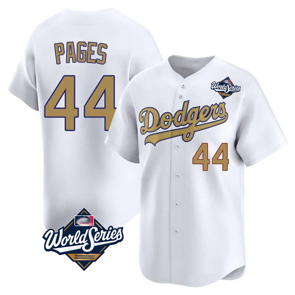 Friene LA.Dodgers #44 Andy Pages Player Gold World Series Collection Limited Home Stitched Jerseys