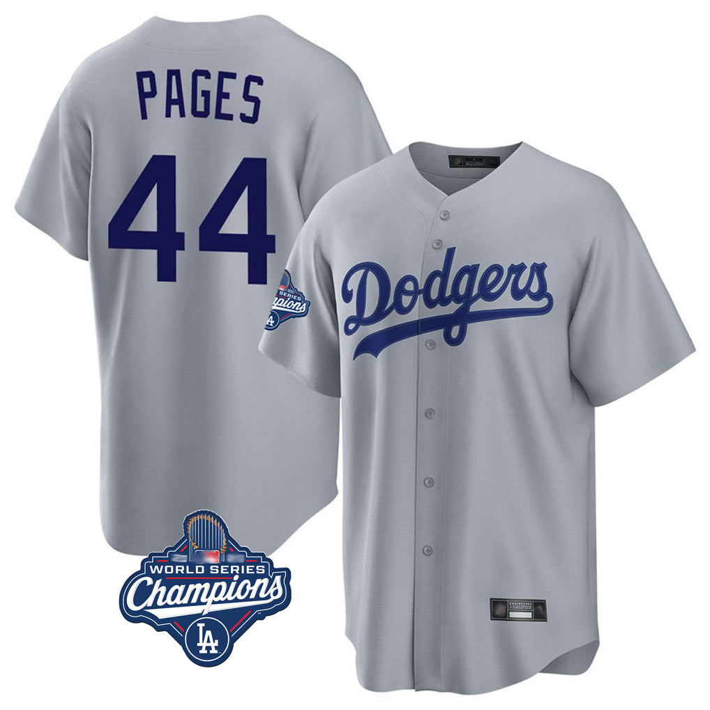 Friene LA.Dodgers #44 Andy Pages Player Gray World Series Meet Game Stitched Jerseys