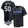 Friene LA.Dodgers #50 Mookie Betts Player Black World Series Carbon Limited Home Stitched Jerseys