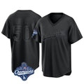 Friene LA.Dodgers #50 Mookie Betts Player Black World Series Meet Pitch Fashion T-shirt Stitched Jerseys