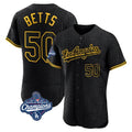 Friene LA.Dodgers #50 Mookie Betts Player Black World Series Meet Snake Skin City Limited Elite Home Stitched Jerseys