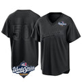 Friene LA.Dodgers #50 Mookie Betts Player Black World Series Pitch Fashion T-shirt Stitched Jerseys