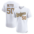 Friene LA.Dodgers #50 Mookie Betts Player Gold Limited Elite Home Stitched Jerseys