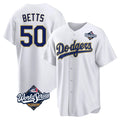 Friene LA.Dodgers #50 Mookie Betts Player Gold White World Series 2026 Collection Stadium Game Stitched Jerseys