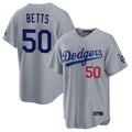 Friene LA.Dodgers #50 Mookie Betts Player Gray Game Home Stitched Jerseys