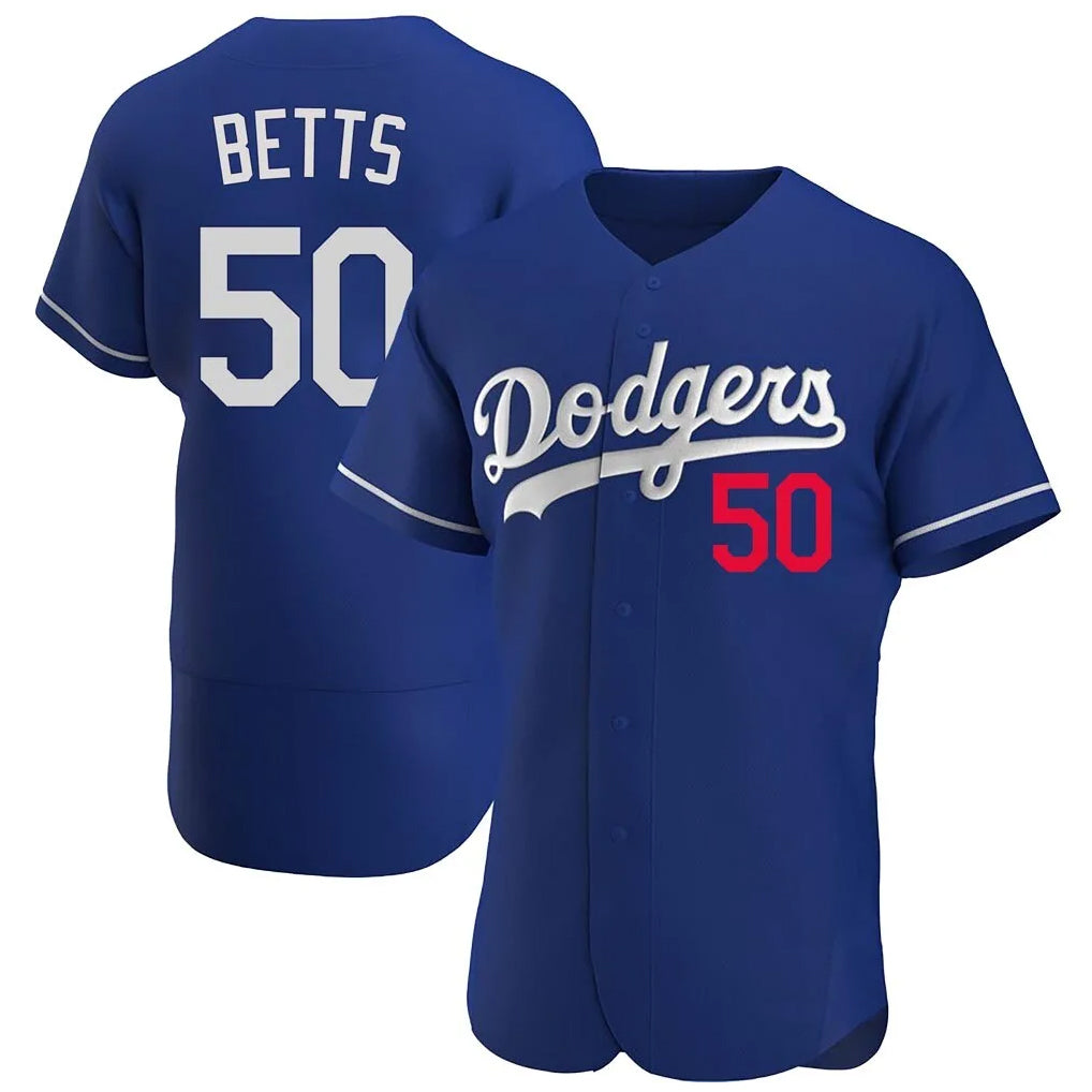 Friene LA.Dodgers #50 Mookie Betts Player Royal Limited Elite Home Stitched Jerseys