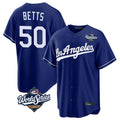 Friene LA.Dodgers #50 Mookie Betts Player Royal World Series Game Stitched Jerseys