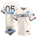 Friene LA.Dodgers #5 Freddie Freeman Player Cream World Series City Connect Limited Home Stitched Jerseys