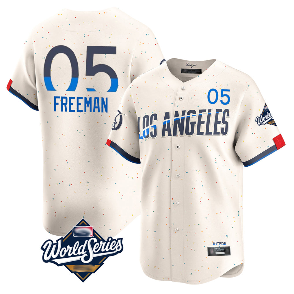 Friene LA.Dodgers #5 Freddie Freeman Player Cream World Series City Connect Limited Home Stitched Jerseys