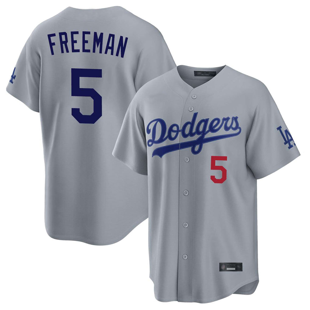 Friene LA.Dodgers #5 Freddie Freeman Player Gray Game Home Stitched Jerseys