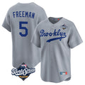 Friene LA.Dodgers #5 Freddie Freeman Player Gray World Series Game Limited Home Stitched Jerseys
