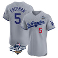 Friene LA.Dodgers #5 Freddie Freeman Player Gray World Series Limited Elite Home Stitched Jerseys