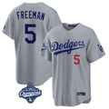 Friene LA.Dodgers #5 Freddie Freeman Player Gray World Series Meet Game Home Stitched Jerseys