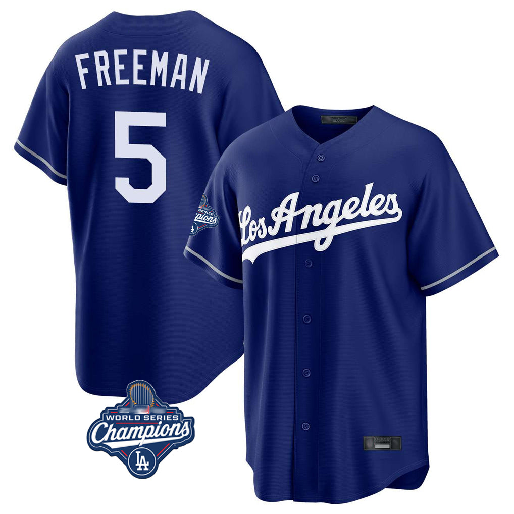 Friene LA.Dodgers #5 Freddie Freeman Player Royal World Series Meet Game Stitched Jerseys