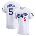 Friene LA.Dodgers #5 Freddie Freeman Player White Limited Elite Home Stitched Jerseys