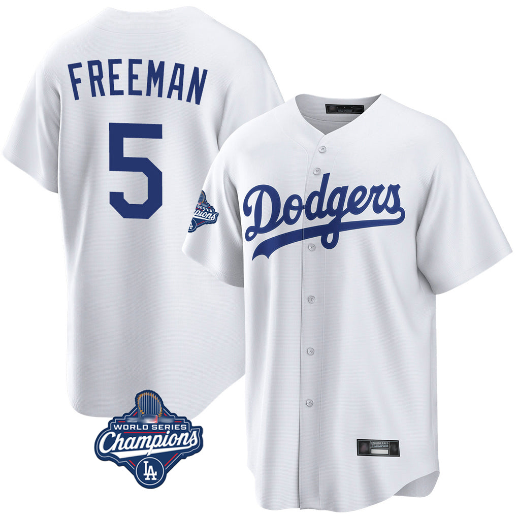 Friene LA.Dodgers #5 Freddie Freeman Player White World Series Meet Game Home Stitched Jerseys