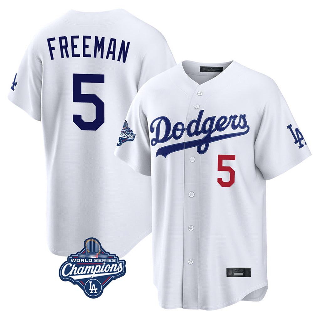 Friene LA.Dodgers #5 Freddie Freeman Player White World Series Meet Home Game Stitched Jerseys