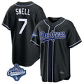 Friene LA.Dodgers #7 Blake Snell Player Black Carbon Limited World Series Meet Home Stitched Jerseys