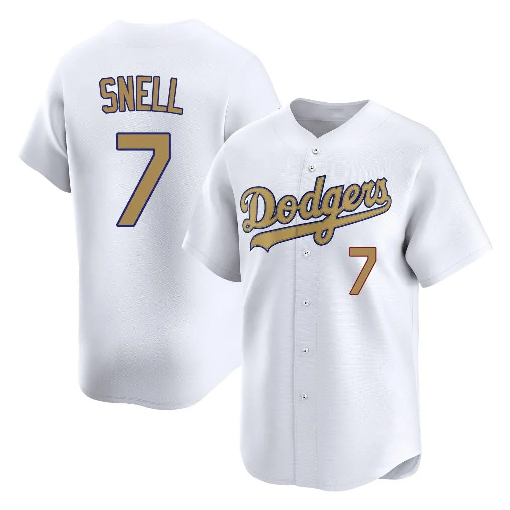 Friene LA.Dodgers #7 Blake Snell Player Gold Collection Limited Home Stitched Jerseys