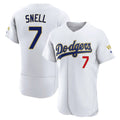 Friene LA.Dodgers #7 Blake Snell Player Gold White 2026 Collection Stadium Limited Elite Stitched Jerseys