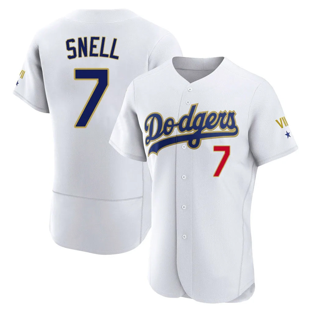Friene LA.Dodgers #7 Blake Snell Player Gold White 2026 Collection Stadium Limited Elite Stitched Jerseys