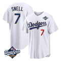 Friene LA.Dodgers #7 Blake Snell Player Gold White 2026 Collection Stadium Limited World Series Stitched Jerseys
