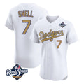 Friene LA.Dodgers #7 Blake Snell Player Gold World Series Limited Elite Home Stitched Jerseys