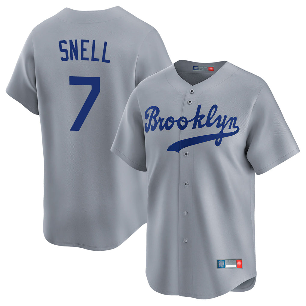 Friene LA.Dodgers #7 Blake Snell Player Gray Game Limited Home Stitched Jerseys