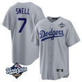 Friene LA.Dodgers #7 Blake Snell Player Gray Game World Series Stitched Jerseys