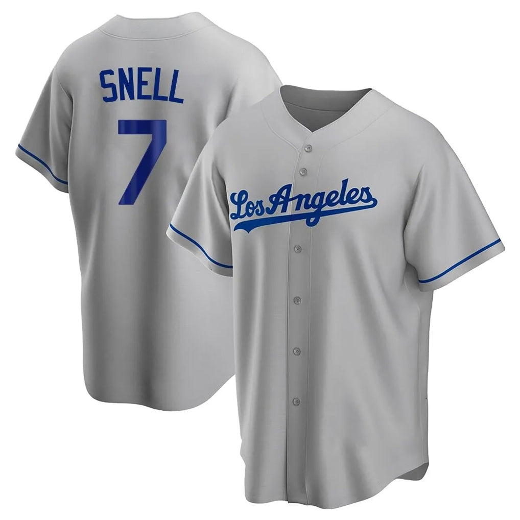 Friene LA.Dodgers #7 Blake Snell Player Gray Road Game Stitched Jerseys