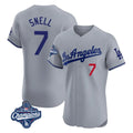 Friene LA.Dodgers #7 Blake Snell Player Gray World Series Meet Limited Elite Home Stitched Jerseys