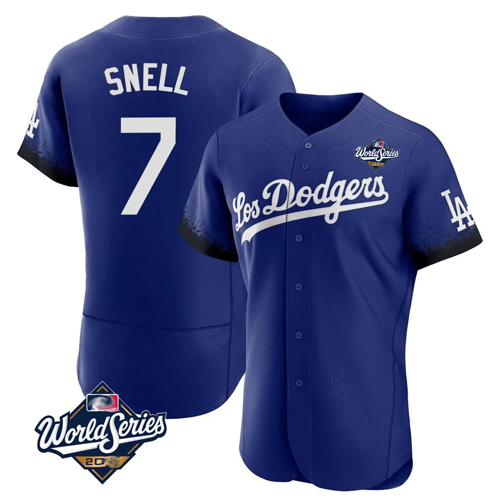 Friene LA.Dodgers #7 Blake Snell Player Royal City Connect Elite World Series Home Stitched Jerseys