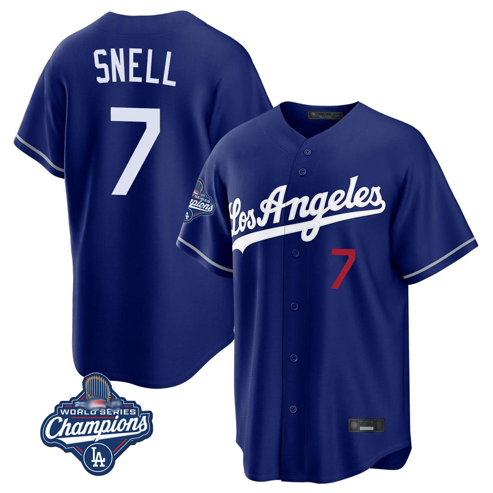 Friene LA.Dodgers #7 Blake Snell Player Royal Game World Series Meet Home Stitched Jerseys