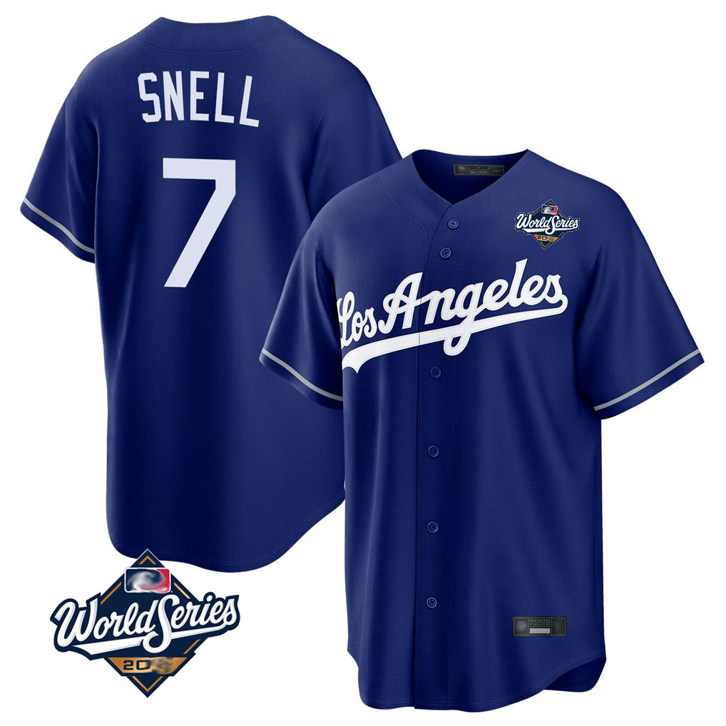 Friene LA.Dodgers #7 Blake Snell Player Royal Game World Series Stitched Jerseys
