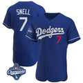 Friene LA.Dodgers #7 Blake Snell Player Royal Limited Elite World Series Meet Home Stitched Jerseys