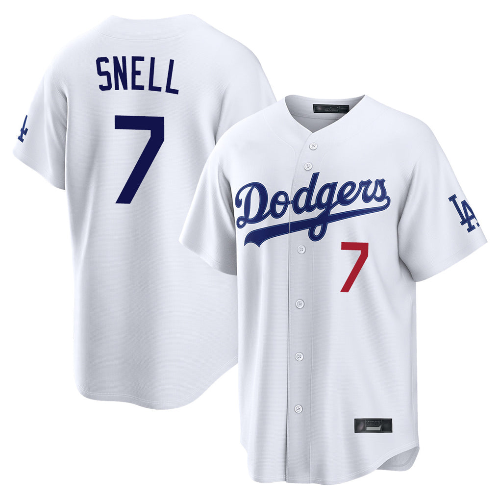 Friene LA.Dodgers #7 Blake Snell Player White Game Home Stitched Jerseys