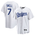 Friene LA.Dodgers #7 Blake Snell Player White Game Stitched Jerseys