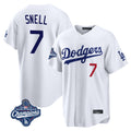 Friene LA.Dodgers #7 Blake Snell Player White Game World Series Meet Home Stitched Jerseys