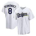 Friene LA.Dodgers #8 Enrique Hern¨¢ndez Player Gold White 2026 Collection Stadium Game Stitched Jerseys