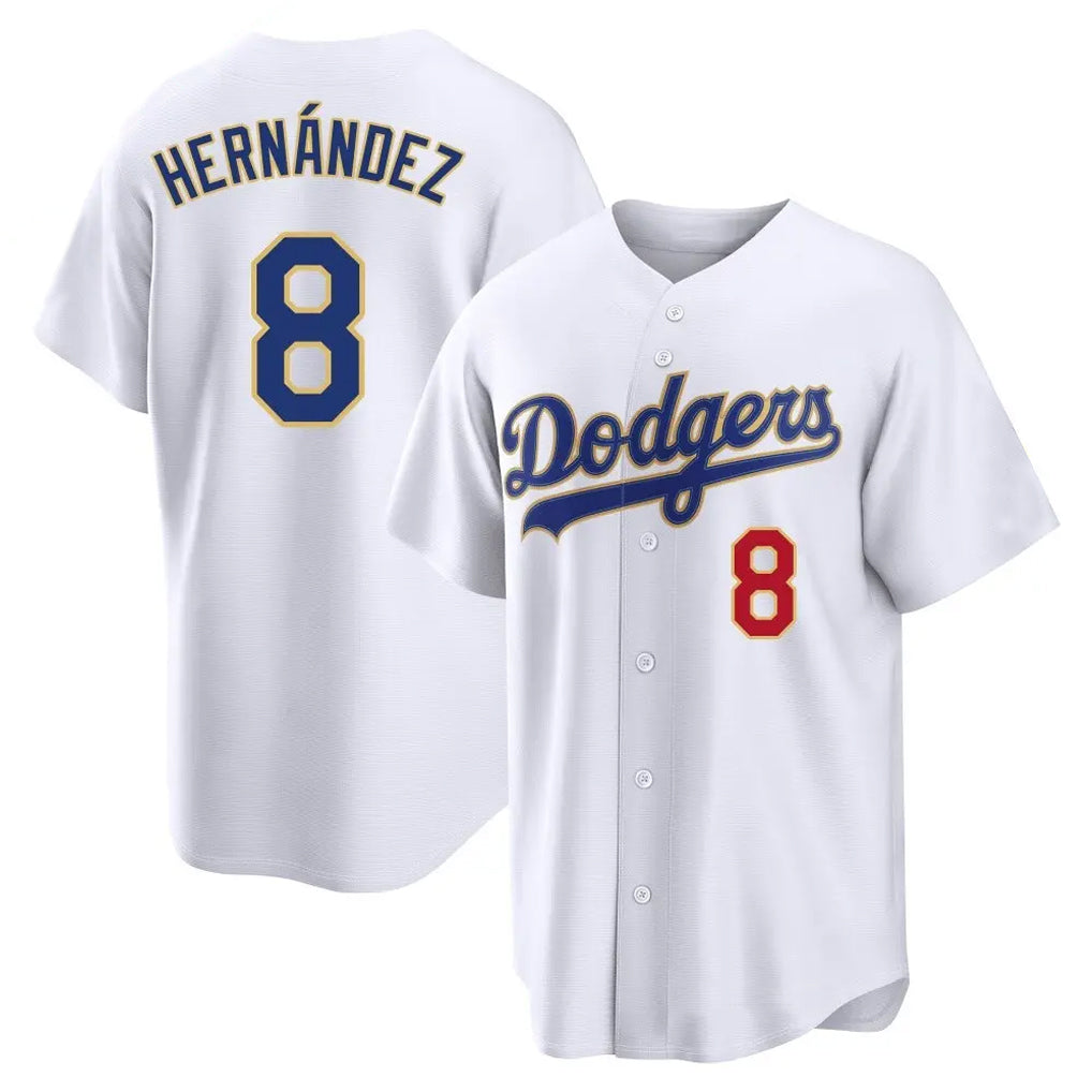 Friene LA.Dodgers #8 Enrique Hern¨¢ndez Player Gold White 2026 Collection Stadium Limited Stitched Jerseys