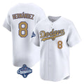 Friene LA.Dodgers #8 Enrique Hern¨¢ndez Player Gold World Series Meet Collection Limited Home Stitched Jerseys