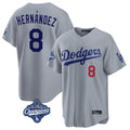 Friene LA.Dodgers #8 Enrique Hern¨¢ndez Player Gray World Series Meet Game Home Stitched Jerseys