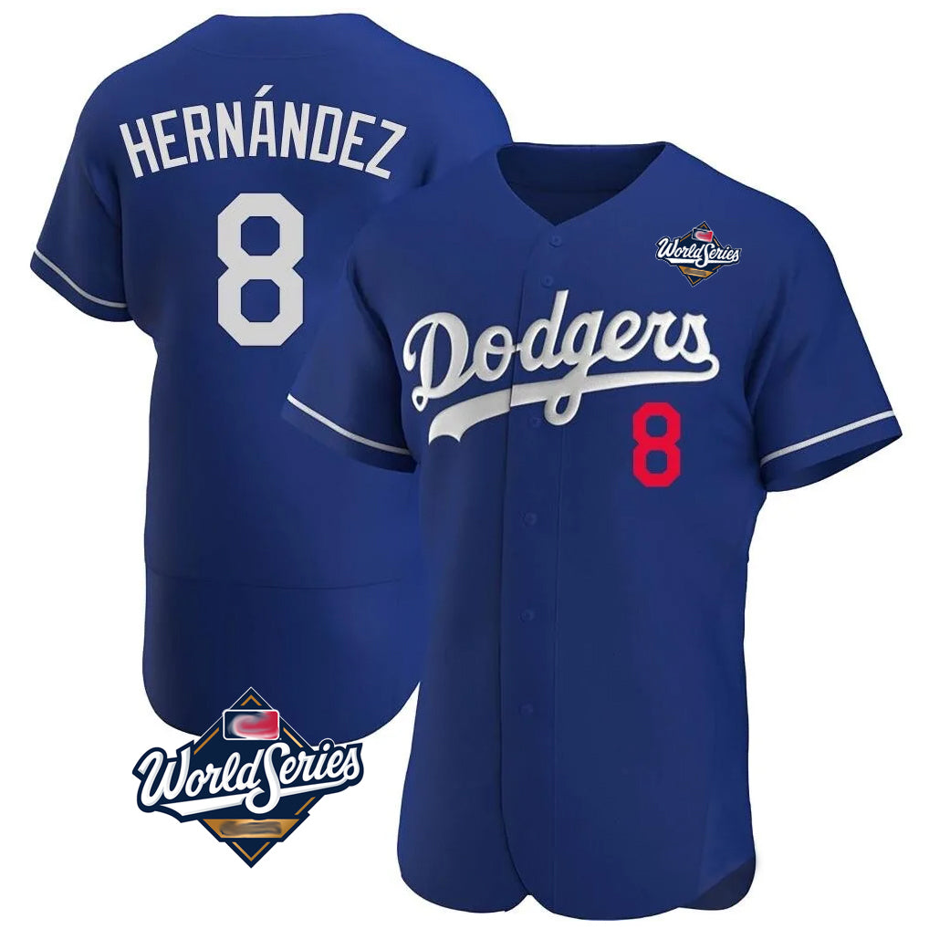 Friene LA.Dodgers #8 Enrique Hern¨¢ndez Player Royal World Series Limited Elite Home Stitched Jerseys