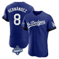 Friene LA.Dodgers #8 Enrique Hern¨¢ndez Player Royal World Series Meet City Connect Elite Home Stitched Jerseys