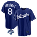 Friene LA.Dodgers #8 Enrique Hern¨¢ndez Player Royal World Series Meet Game Stitched Jerseys