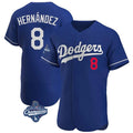 Friene LA.Dodgers #8 Enrique Hern¨¢ndez Player Royal World Series Meet Limited Elite Home Stitched Jerseys