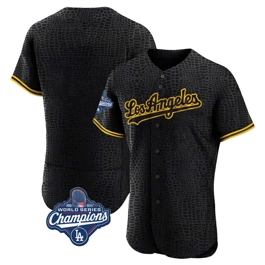 Friene LA.Dodgers ## Dodgers Blank Player Black Snake Skin City Limited Elite Home World Series Meet Stitched Jerseys