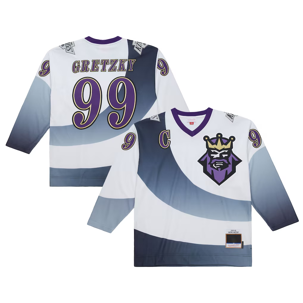 Friene LA.Kings #99 Wayne Gretzky Mitchell & Ness White 1995-96 Power Play Jerseys
