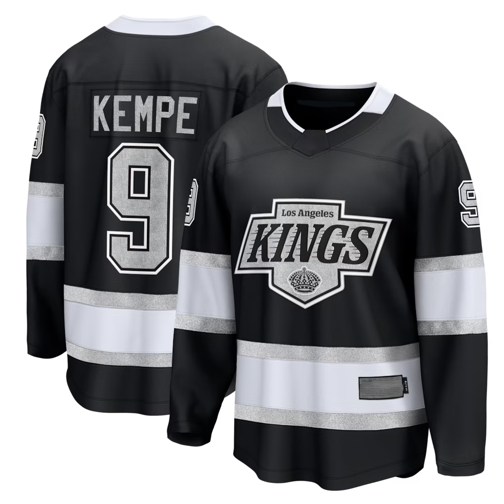 Friene LA.Kings #9 Adrian Kempe Black Home Premier Breakaway Player Jerseys