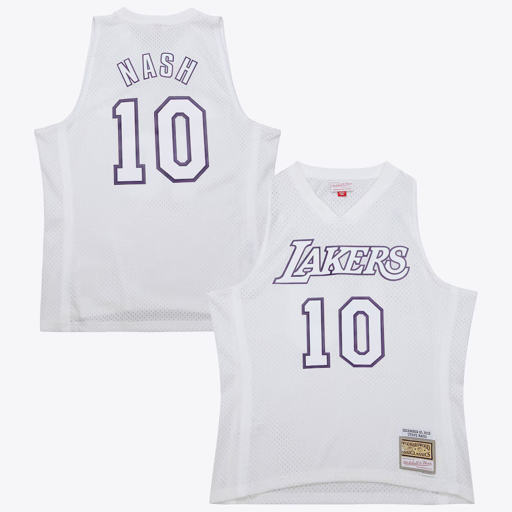 Friene LA.Lakers #10 Steve Nash White Mitchell & Ness 2012 Day Authentic Stitched Jerseys